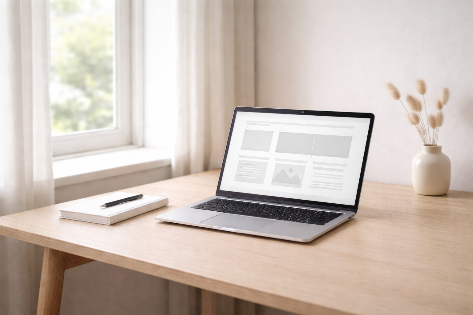 Laptop con wireframe e struttura di pagina