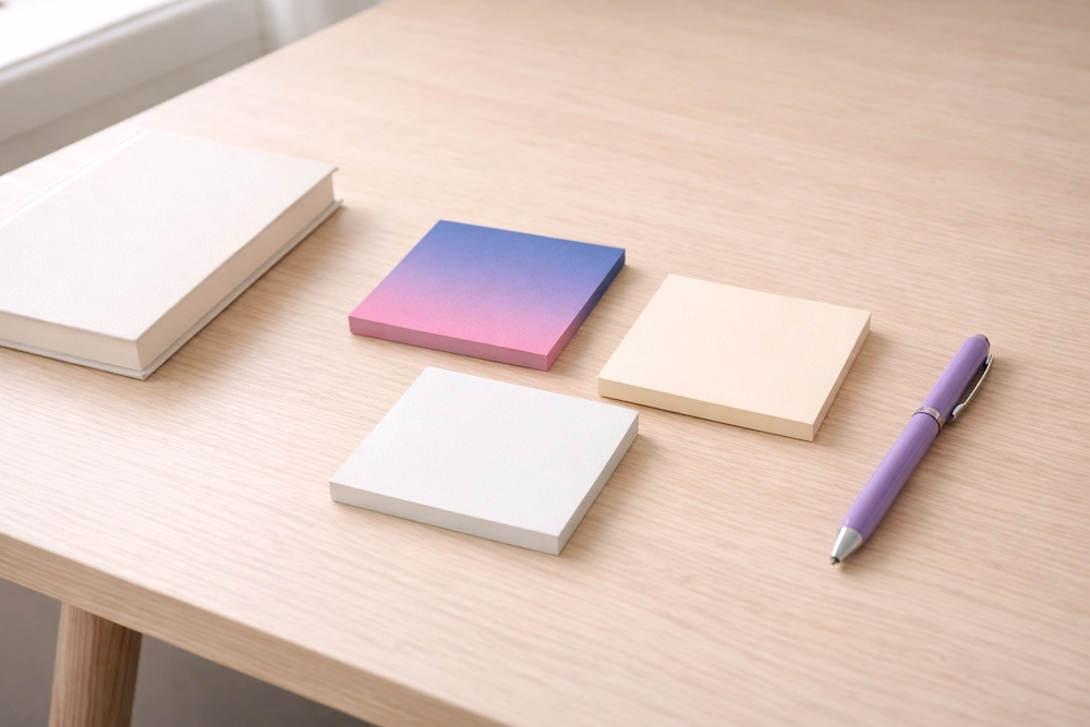 Post-it with brand gradient accent